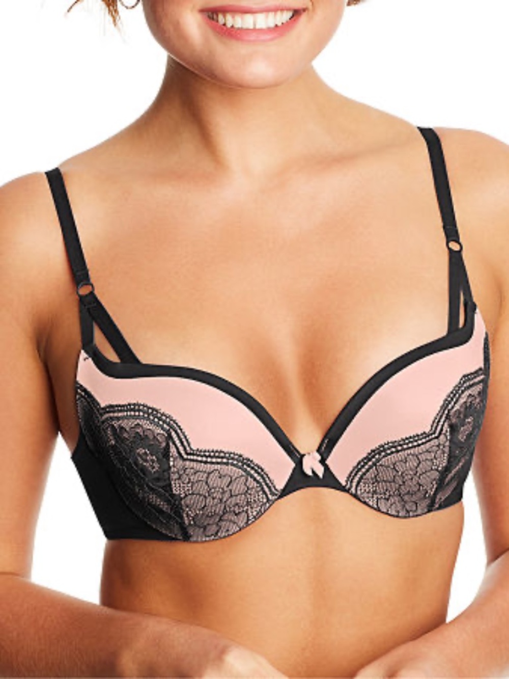 Maidenform Love the Lift Push up Underwire Bra DM9900 - Black with Gentle Peach